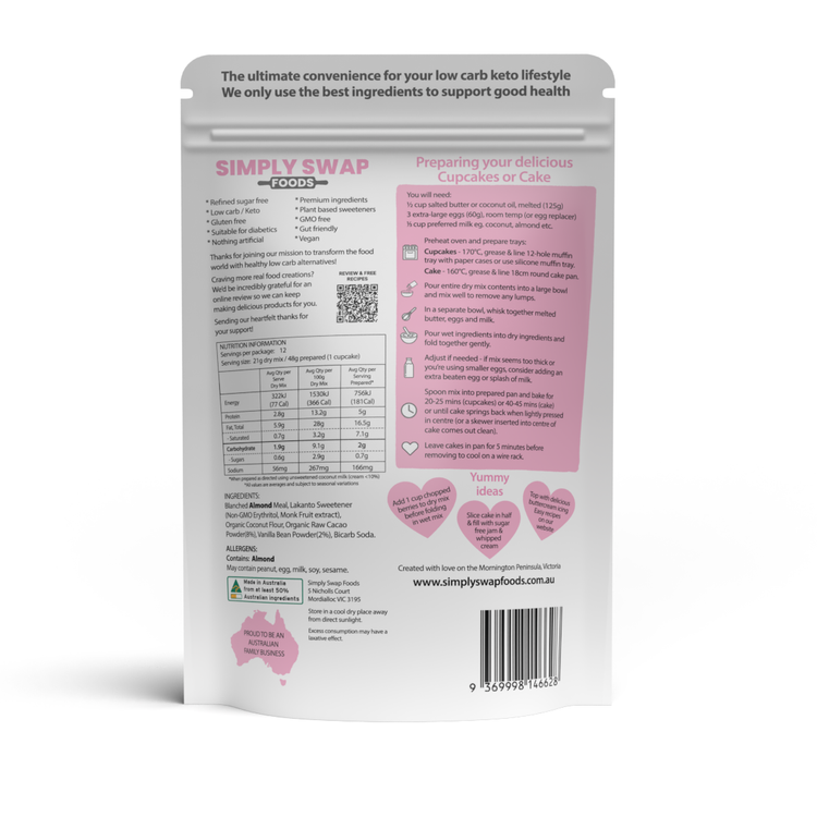 Low Carb Chocolate Cupcake & Cake Mix