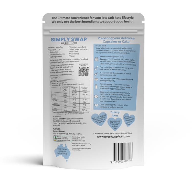 Low Carb Vanilla Cupcake & Cake Mix
