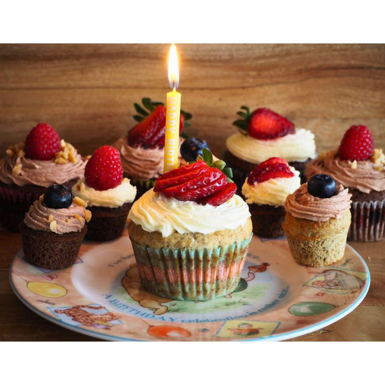 Low carb diabetic vanilla cupcake iced